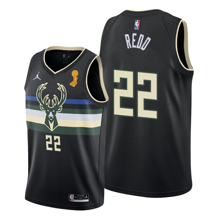 Men's Milwaukee Bucks #22 Michael Redd 2021 Black Finals Champions Stitched Basketball Jersey Men's Milwaukee Bucks #22 Michael Redd 2021 Black Finals Champions Stitched Basketball Jersey